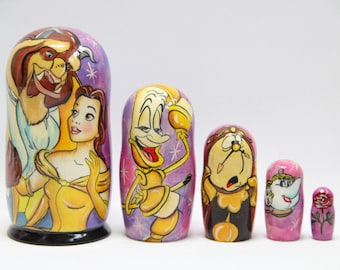 Cartoon Heroes Nesting Doll 4.92&#39;&#39; or 12.5 cm, Hand Painted  Doll 5pieces, Funny Gifts, , Kids Gift  Made In Ukraine
