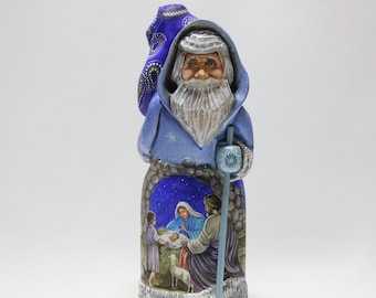 Big Size Ukrainian Hand Carved Santa 12", Father Frost, Wooden Santa, Hand Painted Christmas Gift, Home Decor, Christmas Gift, Gift for Her