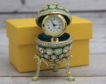 Faberge Style Egg: Hand Crafted Enamel & Swarovski Crystals, 2.75"