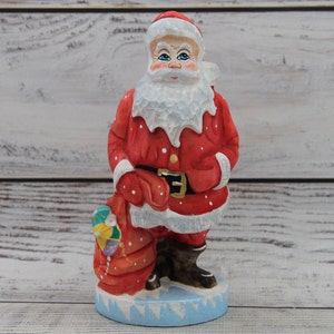 Ukrainian Carved Santa 5.9&quot;, Father Frost, Wooden Santa, Hand Carved Hand painted Christmas Gift, Home Decor, Christmas Gift, Gift for Her