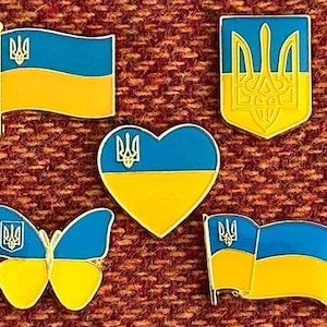 Made in Ukraine, Ukrainian Pin, Ukrainian Symbolism, Ukrainian Flag & Trident, Metal Pin, Patriotic Pin, Unisex