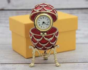 Faberge Style Christmas Egg: Enamel & Swarovski Crystal Ornament