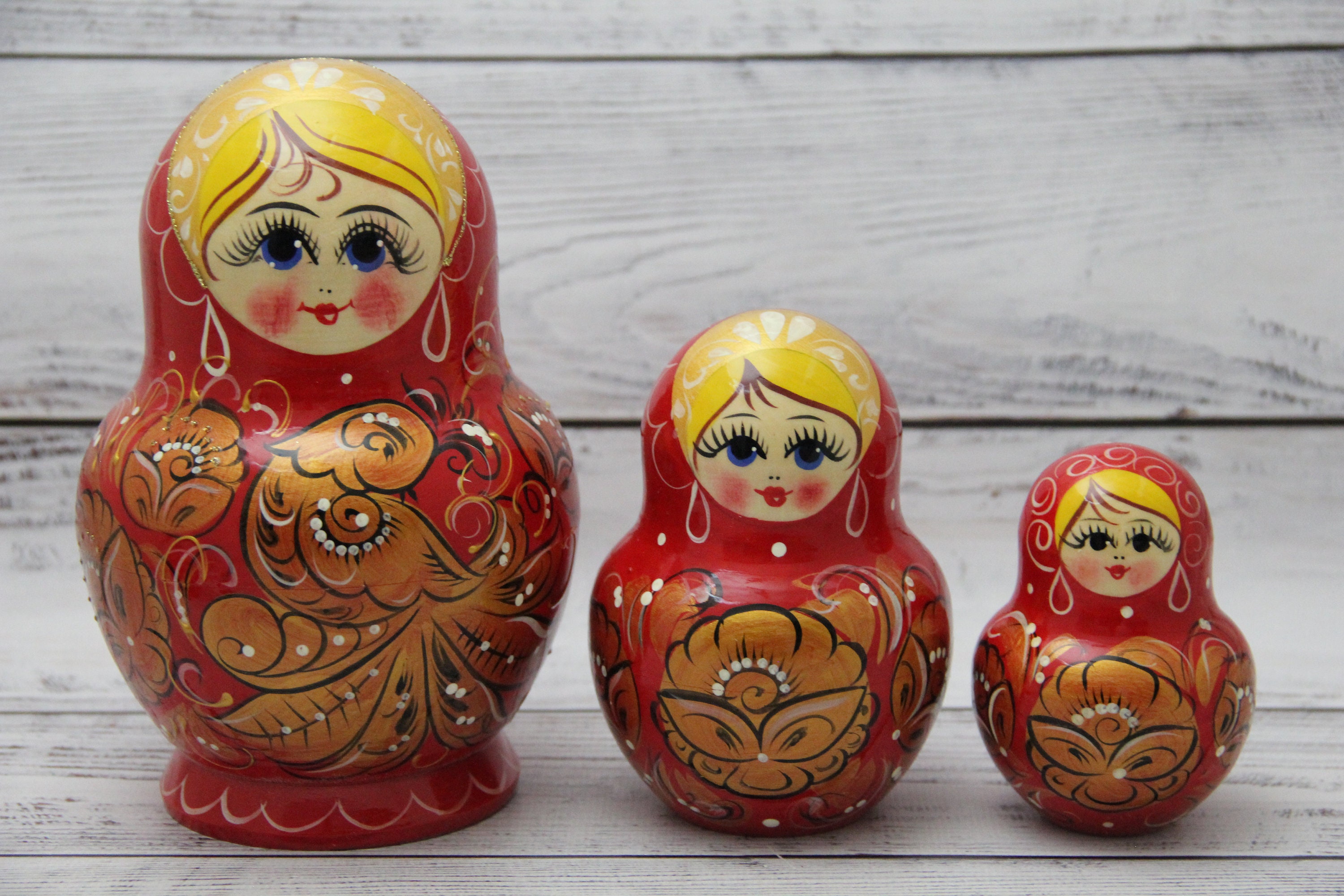 Russian Traditional Hand Painted Nesting Doll 6.1'' or Etsy