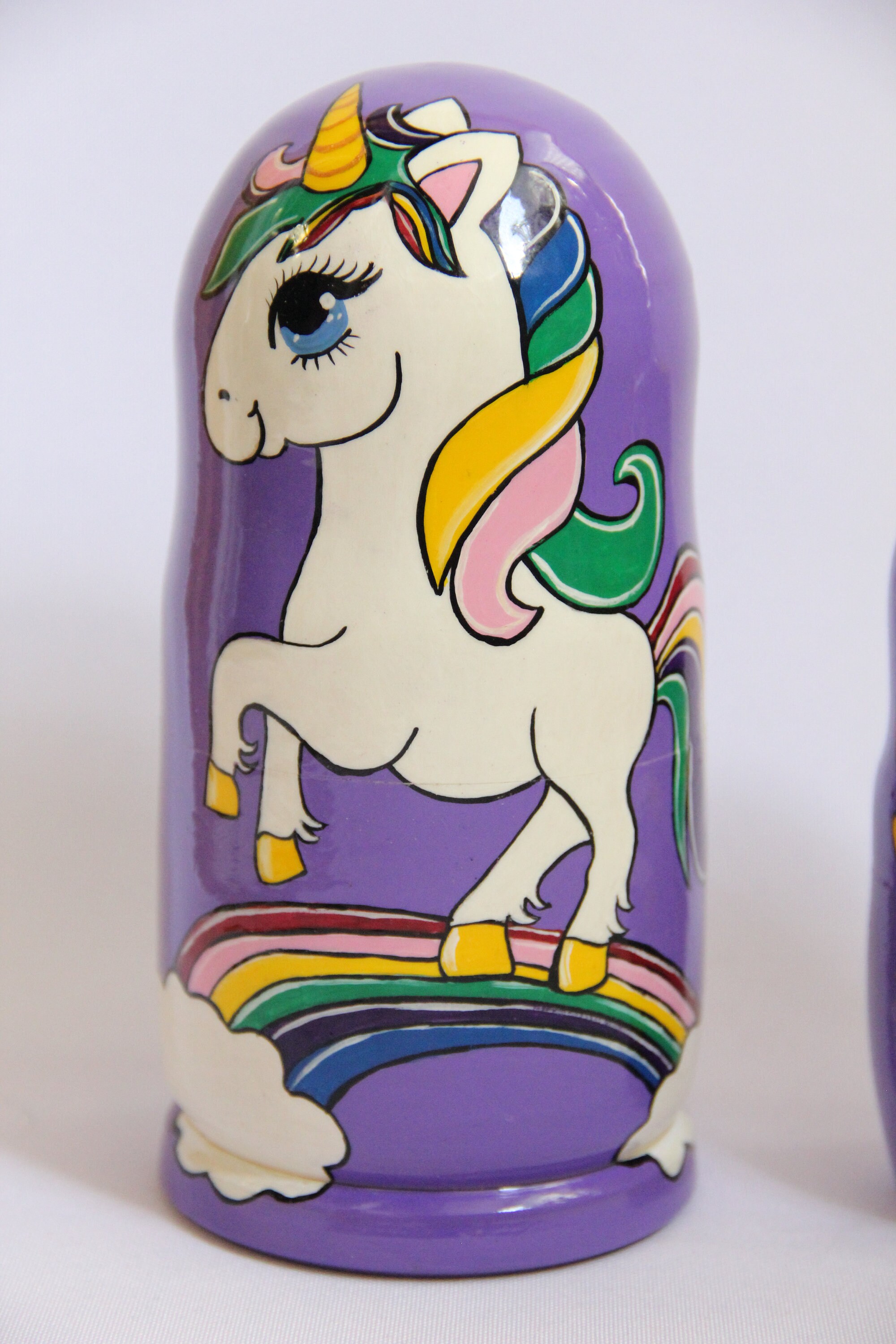 Unicorn Russian Nesting Doll 6.69'' or 17 cm Hand Etsy