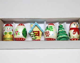 MADE in UKRAINE Décorations de sapin de Noël en bois, peintes à la main, décoration d'intérieur, cadeau de Noël, décorations de NoëlNoël en juillet