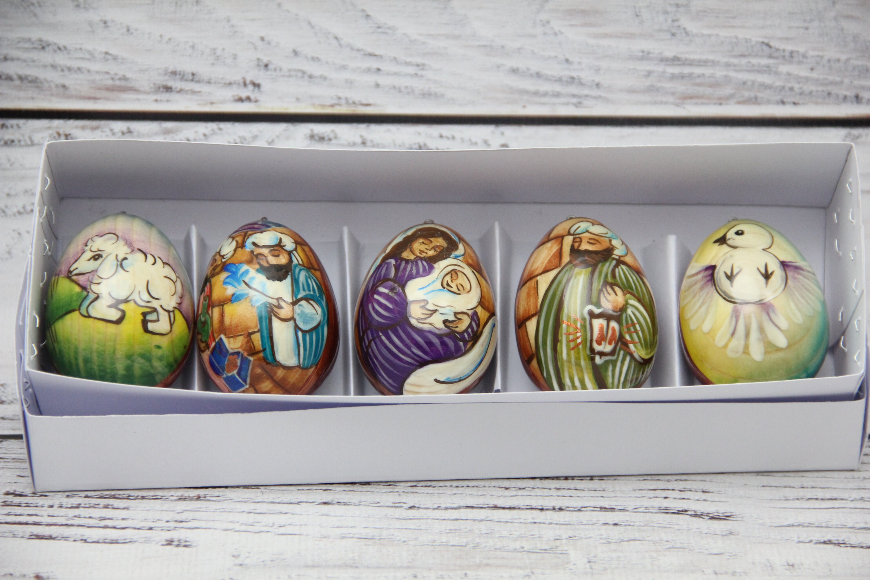 Ukrainian Wooden Christmas Tree Ornaments Nativity Hand | Etsy