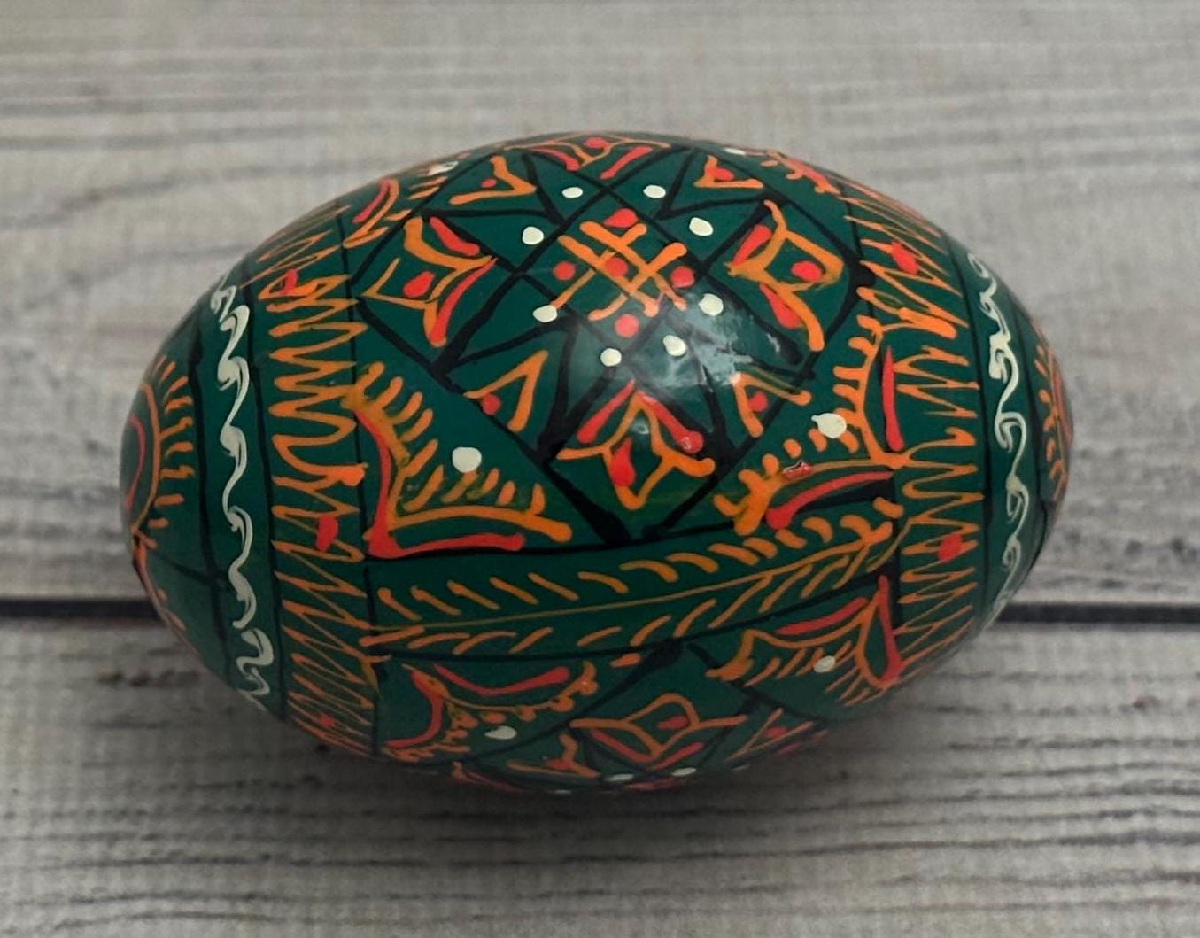 Hand Painted Wooden Easter Egg Ukrainian Pysanka Petrykivka Pysanky Set ...