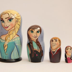 Cartoon Heroes NestingDoll 4.13&#39;&#39; or 10.5 cm, Hand Painted  Doll 5pieces, Funny Gifts, , Kids Gift, Wood Toy  Made In Ukraine
