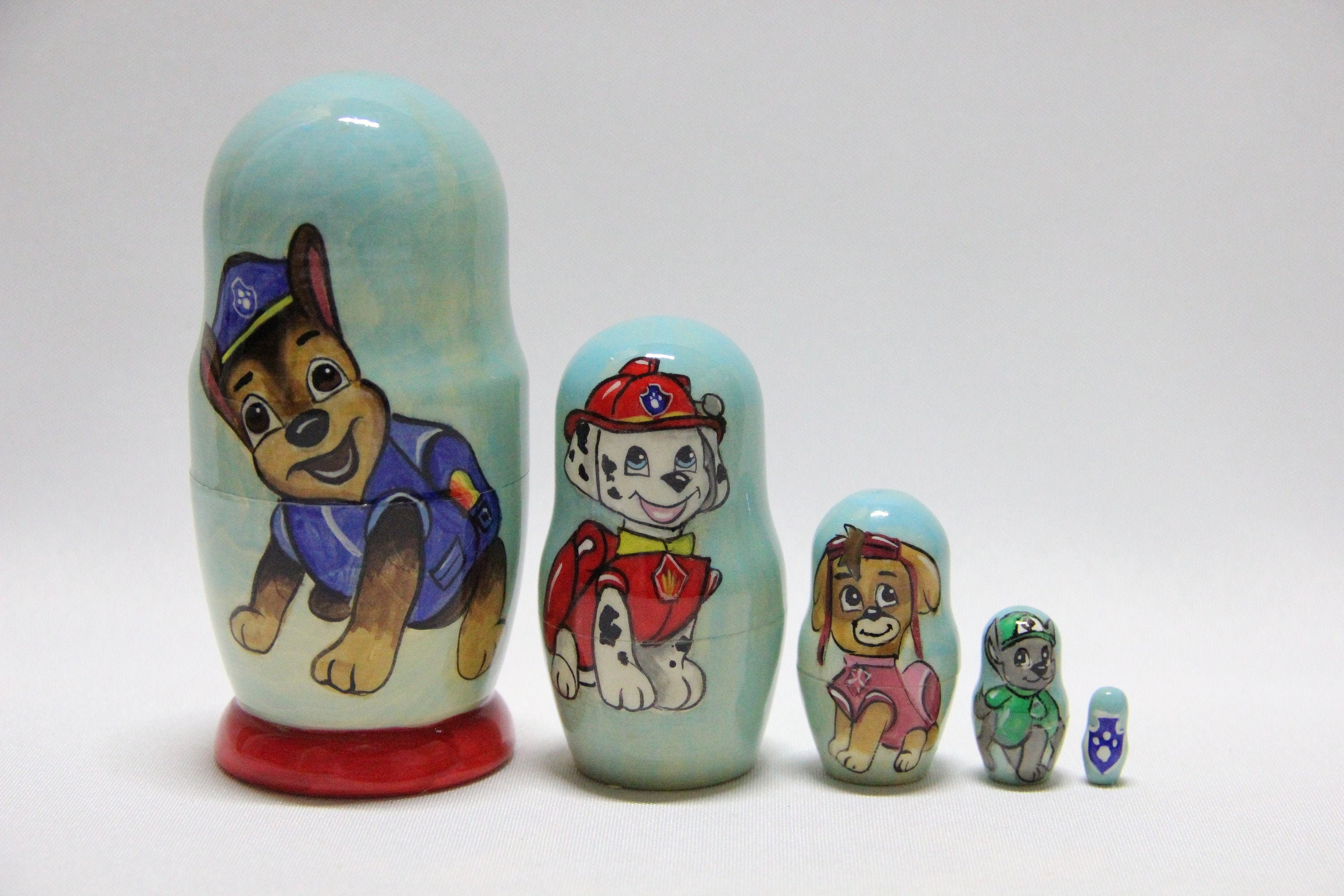 Paw Patrol Nesting Doll 4.72'' or 12 cm Hand Painted Etsy