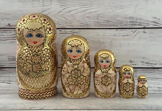 Hand Painted Nesting Doll, Traditional Ukrainian Matryoshka, 5