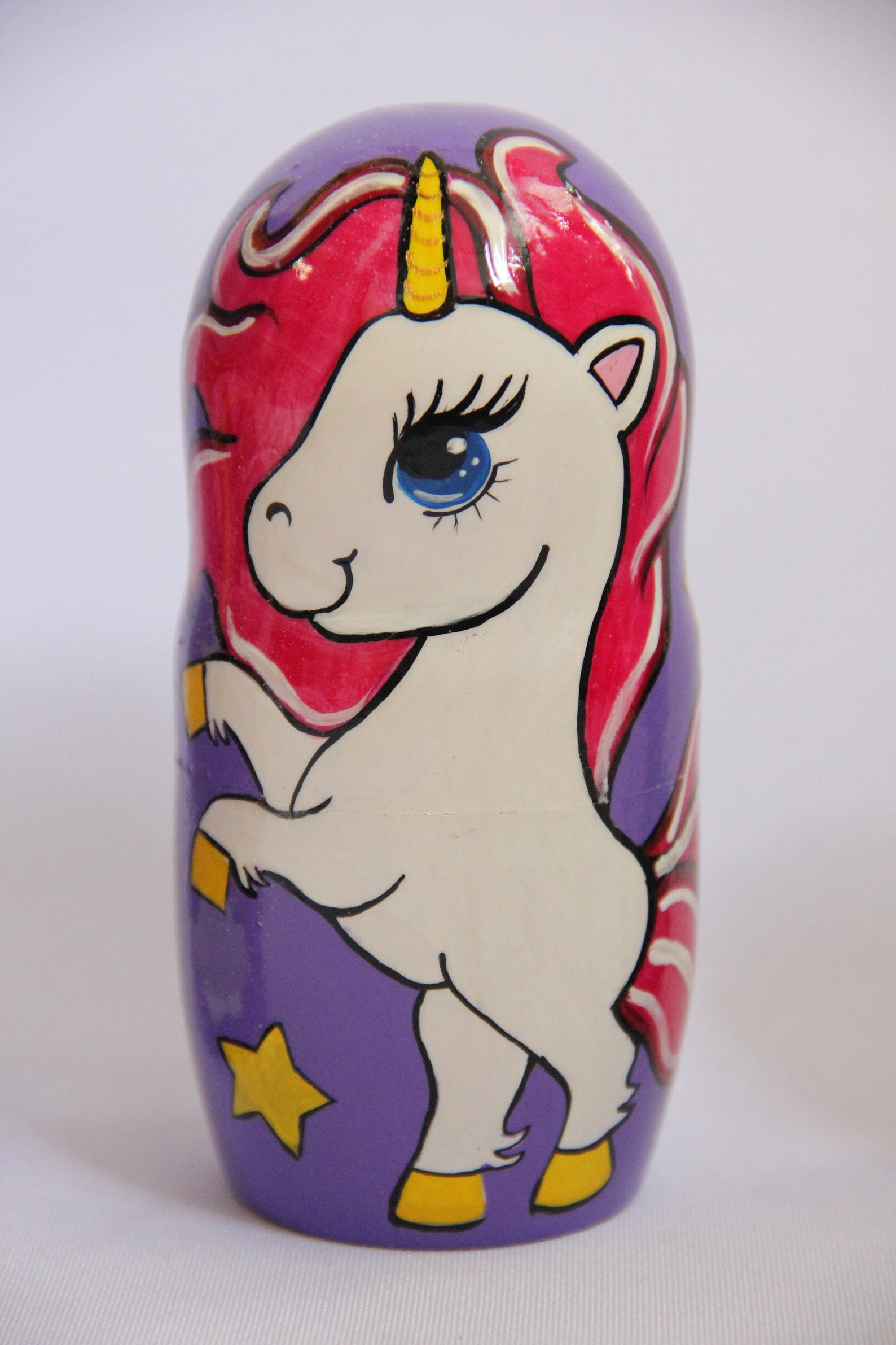 Unicorn Russian Nesting Doll 6.69'' or 17 cm Hand Etsy