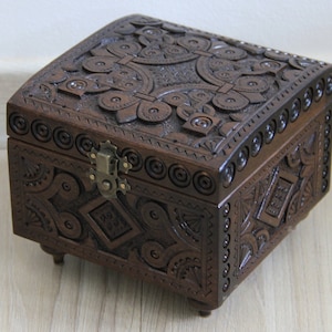 MADE in UKRAINE Hand Carved Ukrainian Jewelry Box, Handmade, Hand Crafted, Walnut Wood, Jewelry Box, Wedding Gift, Home Decor