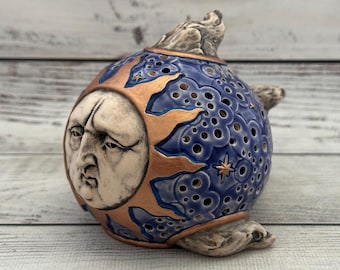 Unique Ceramic Sun Face Sculpture, Home Decor by Vladimir Butcanov