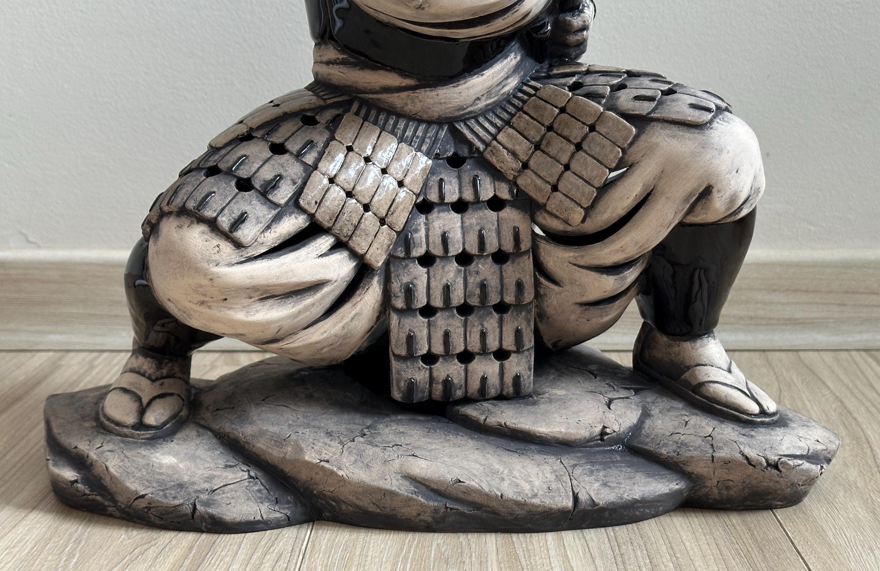 Unique Ceramic Sculpture Japanese Samurai 14.37