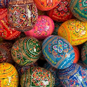 Hand Painted Wooden Christmas Egg Ukrainian Pysanka Petrykivka Pysanky Different Eggs Floral Folk Gift   Made In Ukraine