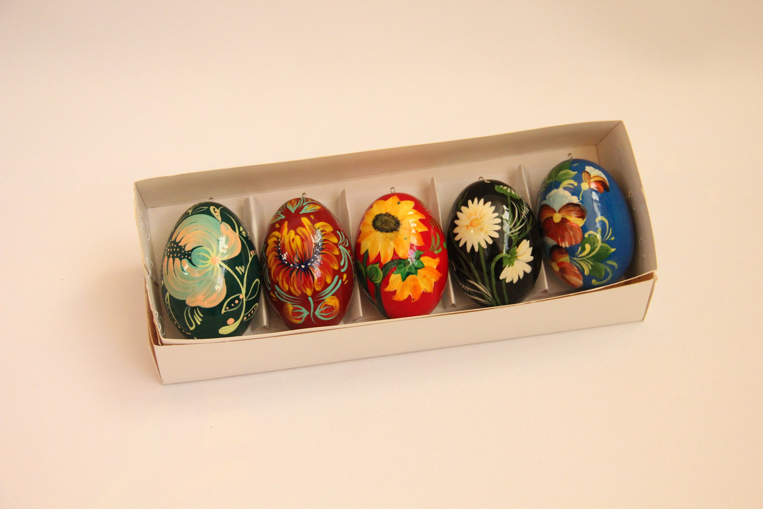 Ukrainian Wooden Christmas Tree Ornaments Hand Painted Home Etsy