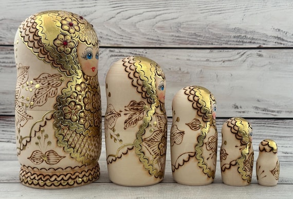 Hand Painted Nesting Doll, Traditional Ukrainian Matryoshka, 5