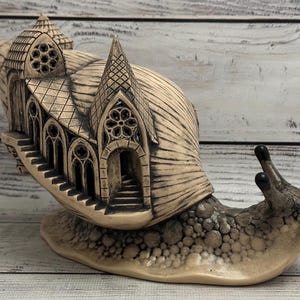 Ceramic Figurine Snail 6.29&quot; Collectable Ceramic Sculpture Home & Garden Decor, Gift for Her Real Artwork Vladimir Butcanov MADE in UKRAINE
