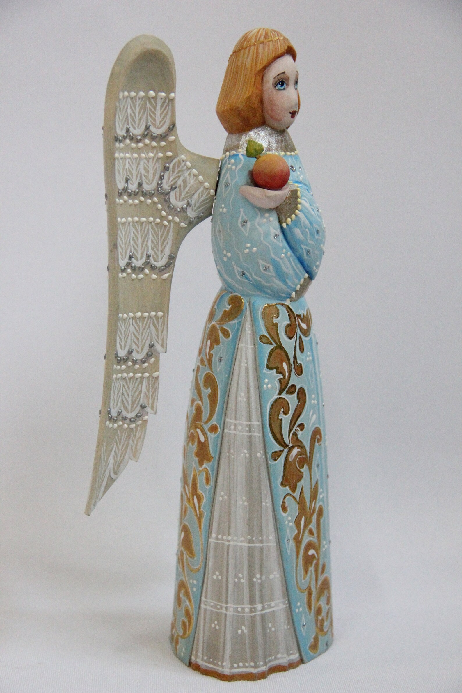 Wooden Carved Angel 7.87 Masterpiece Russian Angel Etsy