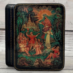 Ukrainian Lacquer Box, Ukrainian Art Painting School, Fairy Tale, Handmade, Jewelry Box, Home Decor, Gift Box