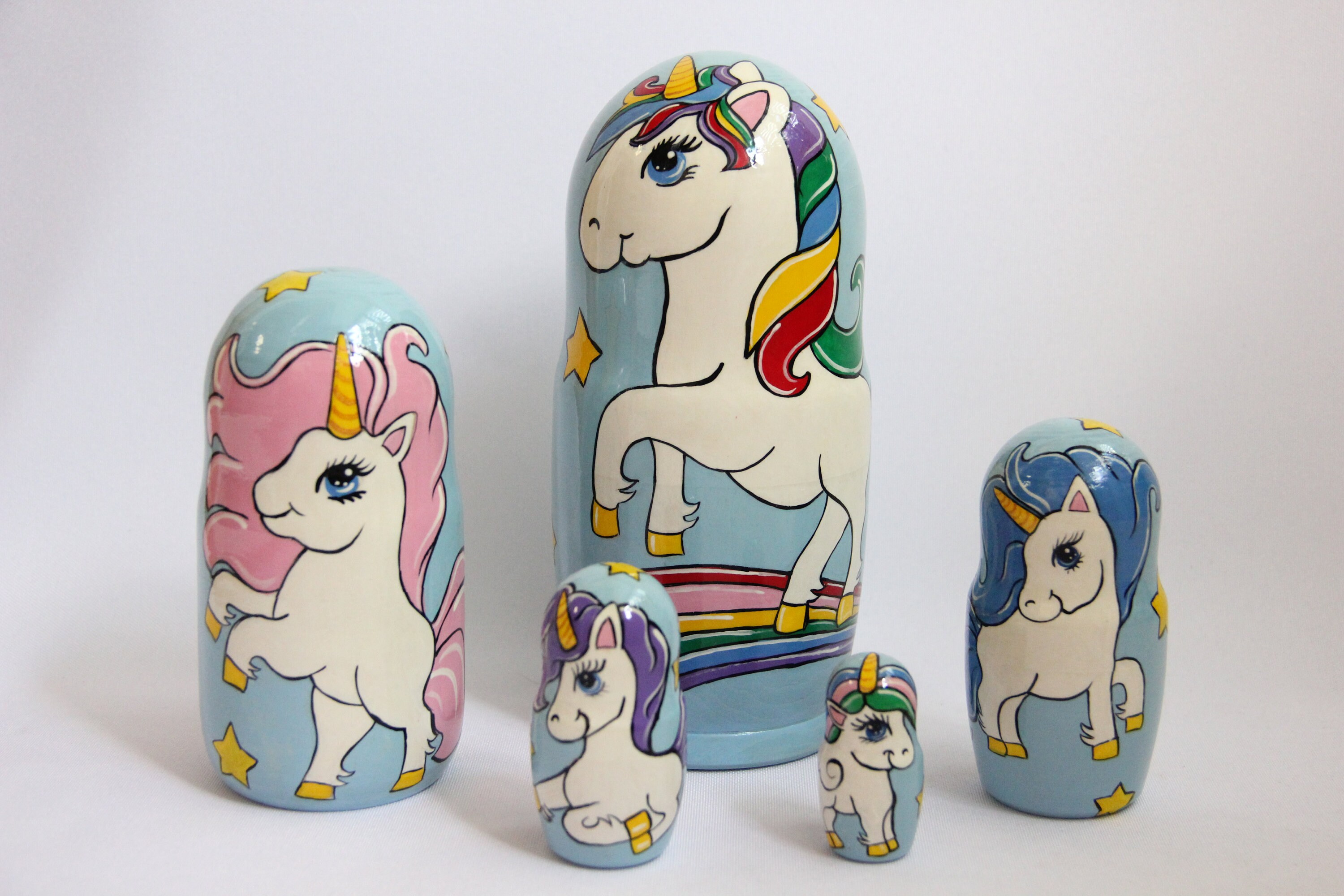 Unicorn Russian Nesting Doll 6.69'' or 17 cm Hand Etsy