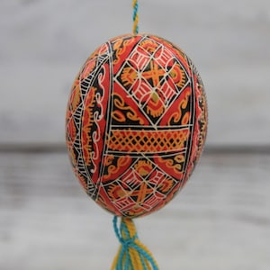 Christmas Ornament Hand Painted Chicken Christmas Egg Ukrainian Pysanka Petrykivka Pysanky Ornament Folk Christmas Tree Decoration