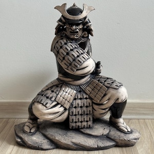 Unique Ceramic Samurai Sculpture, Collectible Figurine by