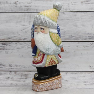 Wooden Carved Santa 9.64&quot;, Father Frost, Ukrainian Santa, Hand Carved Hand Painted Christmas Gift, Home Decor, Christmas Gift, Gift for Her