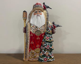 手彫りの木製サンタクロース：ウクライナの民芸品、手描き - Etsy 日本