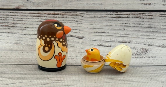 Chicken Family Nesting Doll 2.16 or 5.5 Cm Ukrainian Doll 3 Pieces Gift for Mom Kids Gift Animal Toys Kids Room Decor Ukrainian Doll Etsy