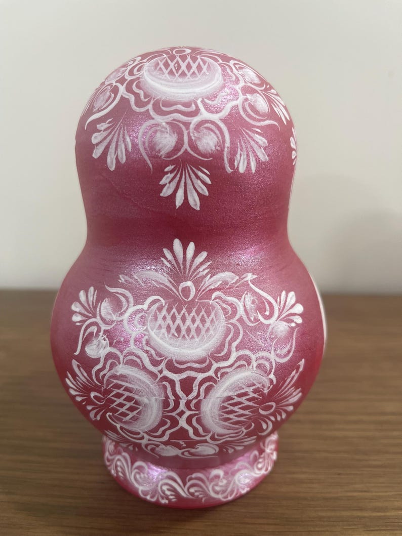 Söt ansikte traditionell handmålad trädocka som bygger bo 10 delar, docka 6,3'' 16 cm, docka av högsta kvalitet, barnpresent, barnrumsdekor bild 7