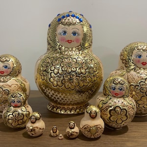 Matrioska tradizionale ucraina dipinta a mano, alta 16 cm, composta da 10 pezzi realizzati con la tecnica della pirografia, giocattolo in legno, regalo per bambini e decorazione per la stanza.