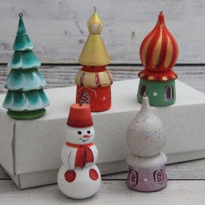 Made in Ukraine Wooden Christmas Tree Ornaments, Hand Painted, Home Decor, Ukrainian Christmas Gift, Christmas Decorations