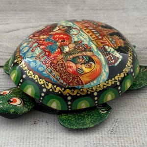 Hand Painted Fairy Tale Trinket Box, Ukrainian Lacquer Art