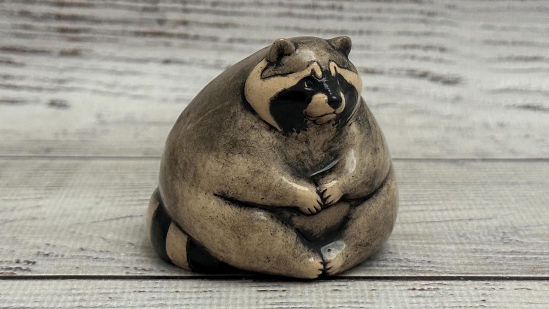 陶器製アライグマの置物、コレクター向け彫刻、室内装飾 - Etsy 日本