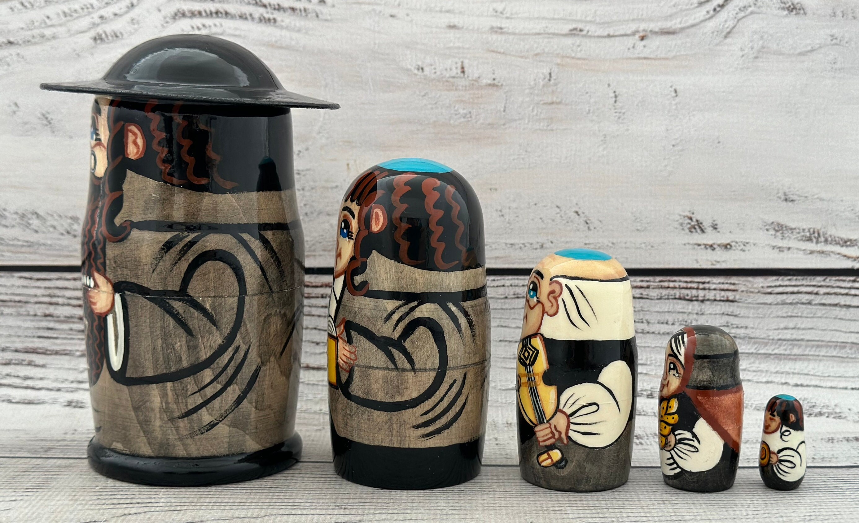 Poupées Gigognes Russes Dessin Animé Filles Motif Matryoshka Bois Jouet Poupées Gigognes Russes Dessin Animé Filles Motif Matryoshka Bois Jouet
