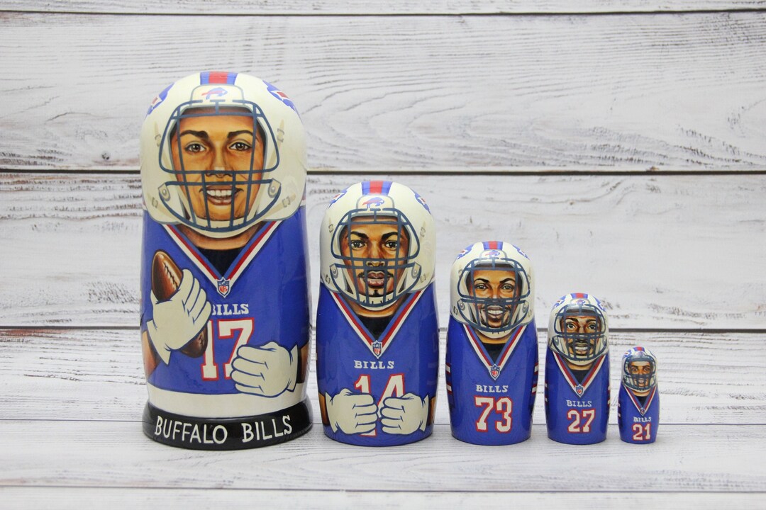 Buffalo Bills Football NFL Sport Doll 7.08 or 18cm Hand Painted Ukrainian Nesting Doll 5 Pieces Wooden Toy Home Decor Portrait Quality Etsy Canada