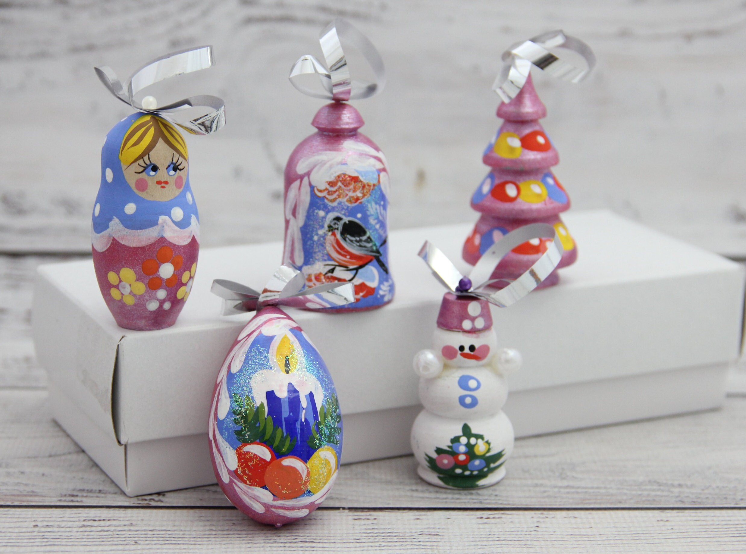 ウクライナ製 木製クリスマスツリーオーナメント 手作りクリスマス