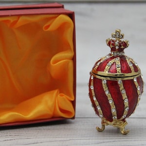 Ukrainian Faberge Style ChristmasEgg 2.36&quot; or 6 cm, Hand Crafted With Enamel & Swarovski Crystals, ChristmasEgg, Gift For Her, Home Decor