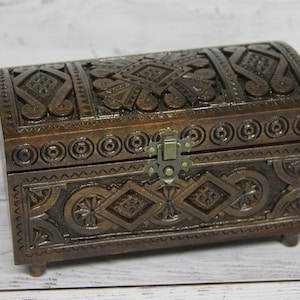 Hand Carved Ukrainian Jewelry Box, Handmade, Hand Crafted, Alder Wood, Jewelry Box, Wedding Gift, Home Decor MADE in UKRAINE