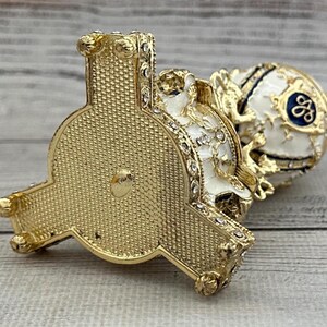 Ukrainian Faberge Egg, Enamel & Swarovski Crystals, Hand Crafted Decor, 4.72" image 7