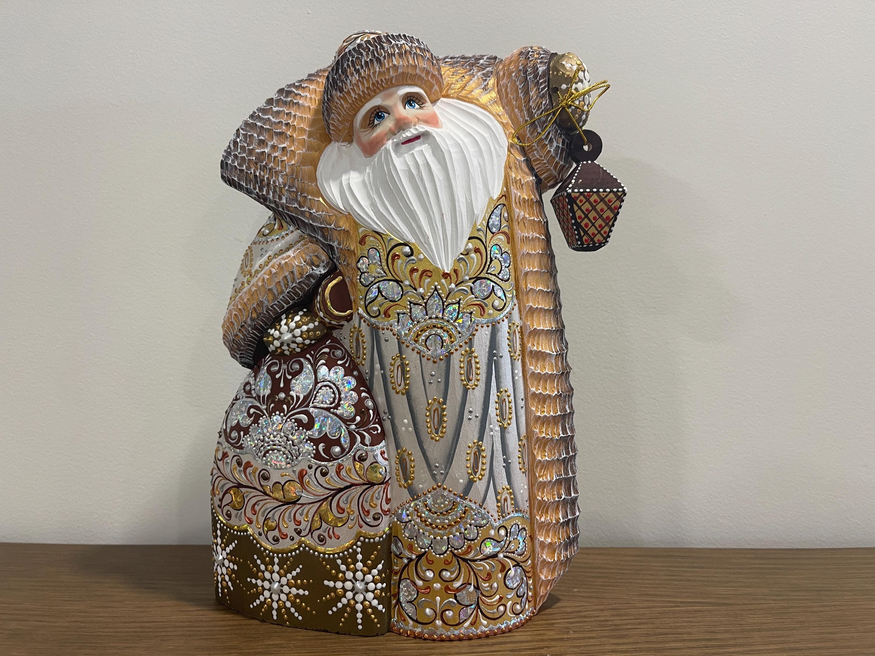 手彫りの木製サンタクロース：ウクライナの民芸品、手描き - Etsy 日本