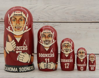 Clemson Tigers Nesting Doll 7 5 Pieces NCAAF Deshaun Watson Sport Handmade Wooden Matryoshka