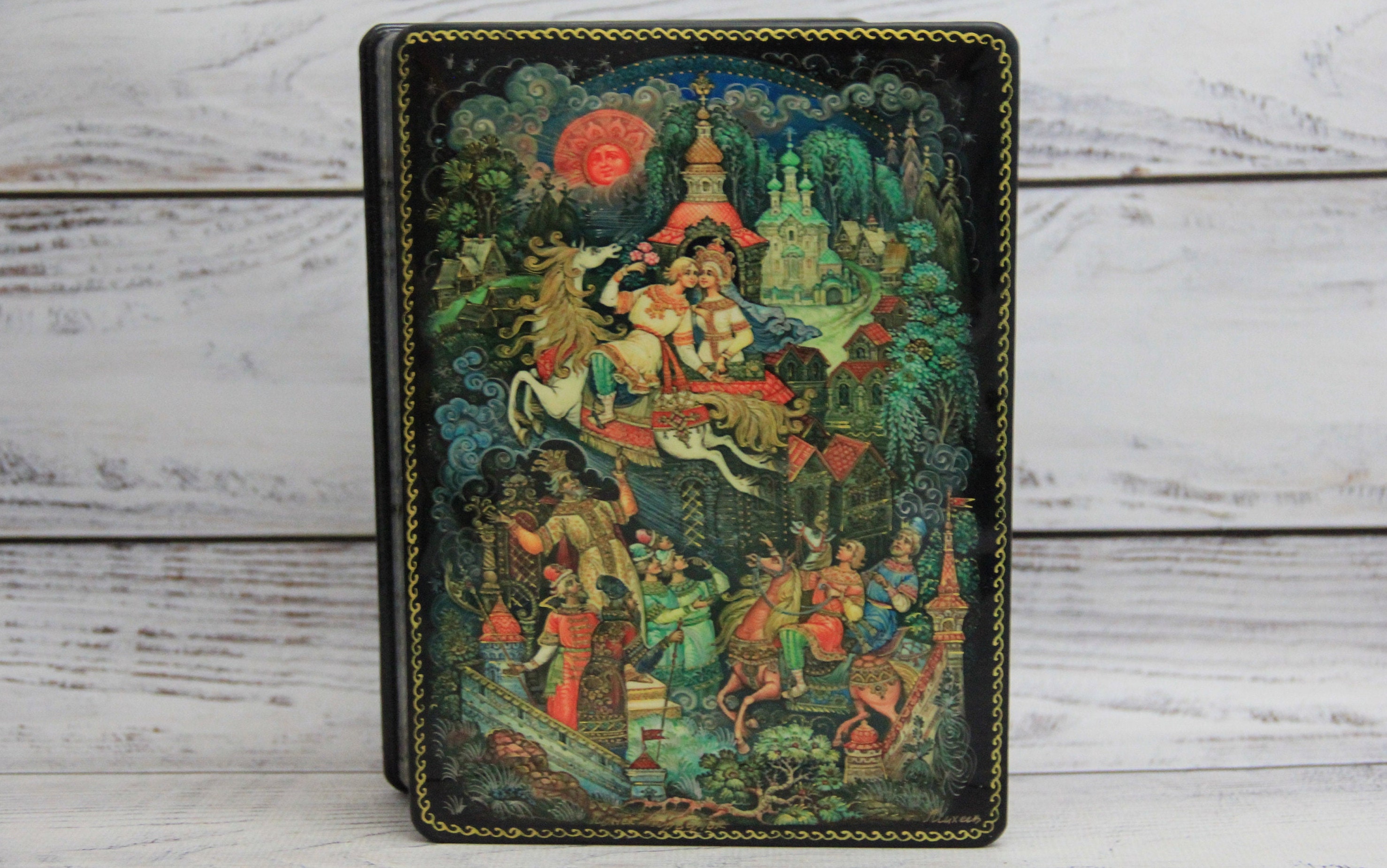 Russian Miniature Lacquered Box - Etsy Canada