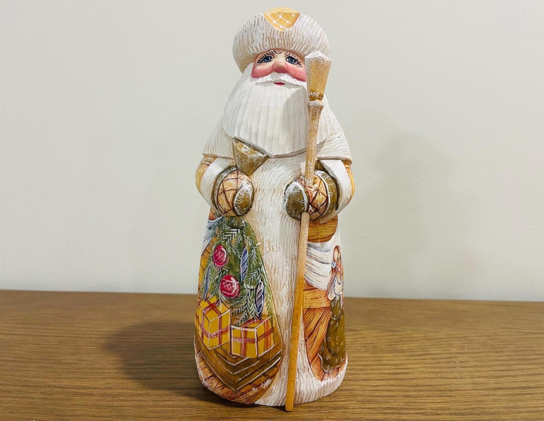 グ*ル様 ◆オークション◆ アンリ人形☆クリスマス・Santa With Rei Ukrainian Carved Santa 7.87