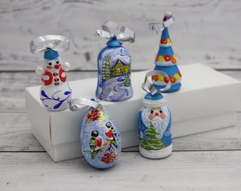 MADE in UKRAINE Décorations d'arbre de Noël en bois, peintes à la main, décoration d'intérieur, cadeau de Noël, décorations de Noël