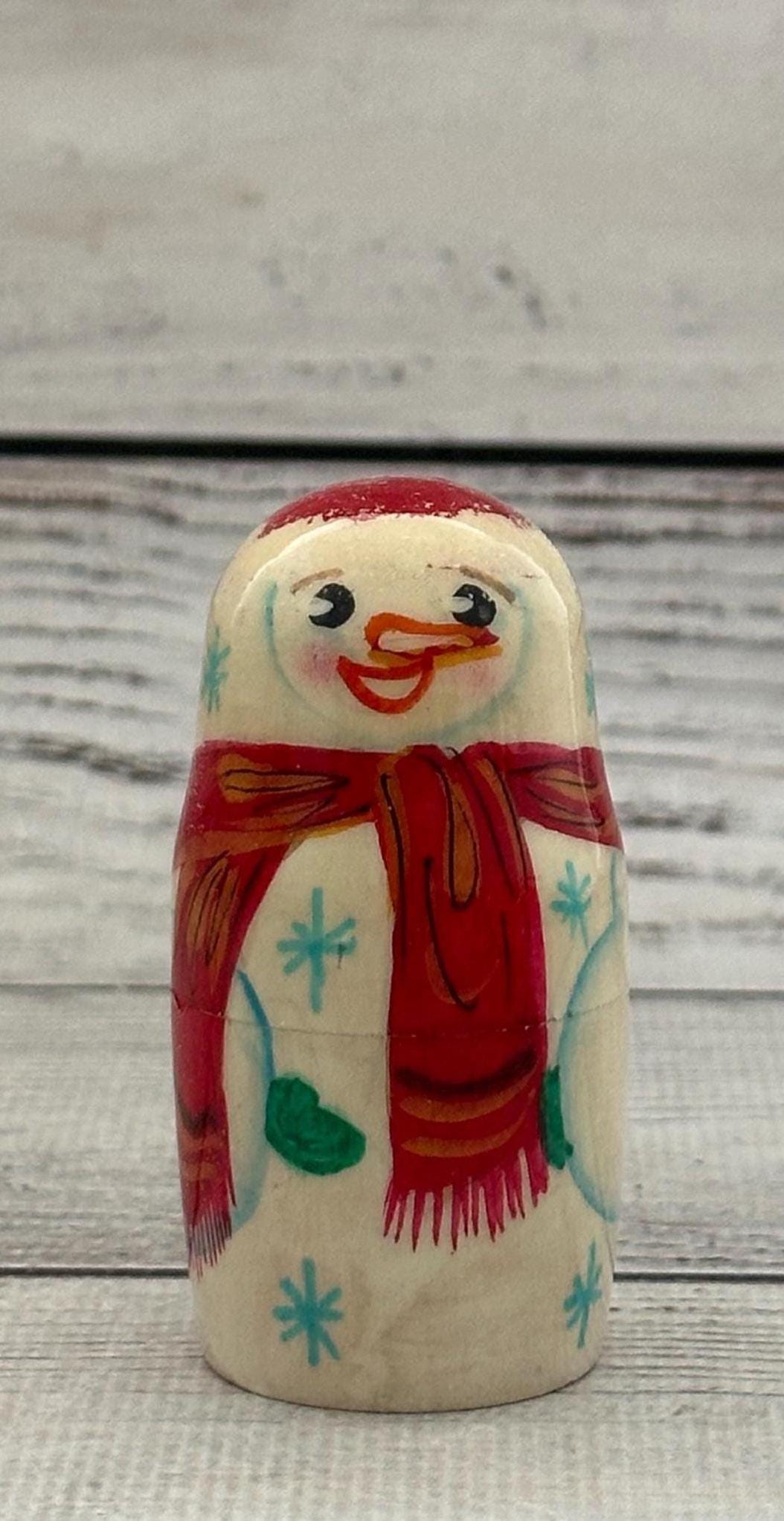 手描きサンタ入れ子人形、5ピース木製マトリョーシカ - Etsy 日本