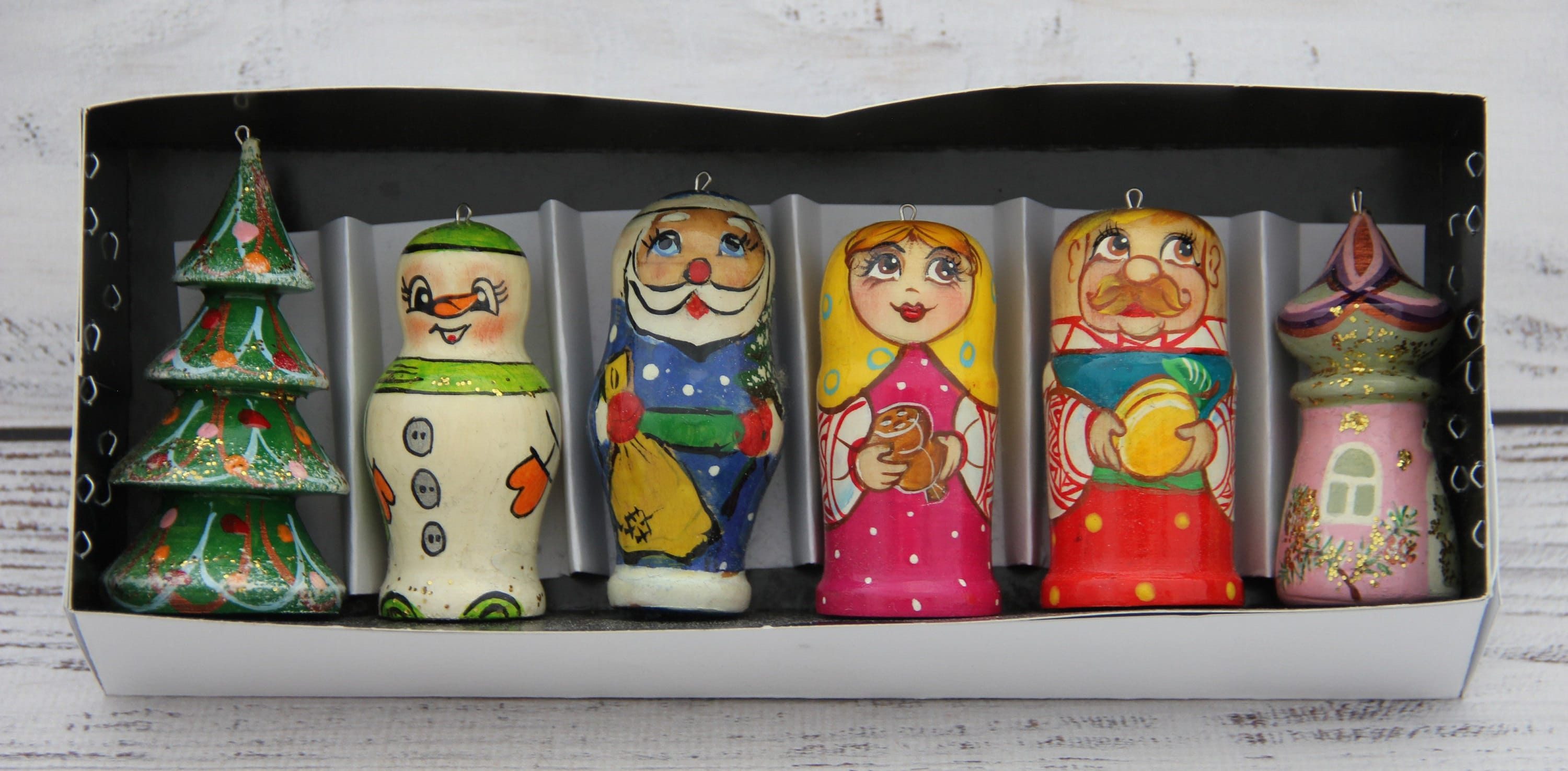 Ukrainian Wooden Christmas Tree Ornaments Hand Painted Home - Etsy