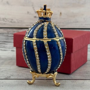 Ukrainian Faberge Style ChristmasEgg 3.93&quot; or 10 cm, Hand Crafted With Enamel & Swarovski Crystals, ChristmasEgg, Gift For Her, Home Decor