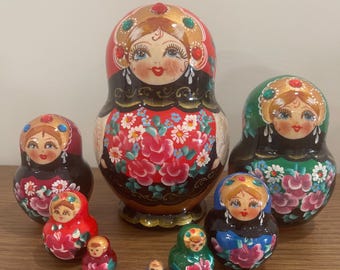 Muñecas Matrioska De Madera – Set De 10 Piezas Pintadas A Mano – Juguete Educativo Y Decoración Para Niños Y Adultos